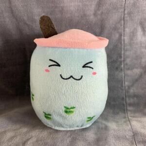 Stuffed Boba Plush Bubble Tea Milk Cup Toys Gift for Kids 5in Plushie Blue Pink​